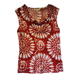 EUC MICHAEL Michael Kors Women's Red/White Sleeveless Top M